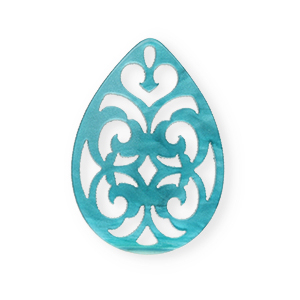 Anh&auml;nger Resin Tropfen Barock 38x27mm Blue Atoll