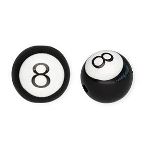 16 mm Perlen aus Acryl Round 8-ball Black-white