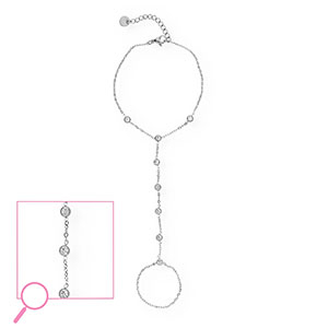 Stainless Steel - Rostfrei Stahl Handketten Silver-crystal