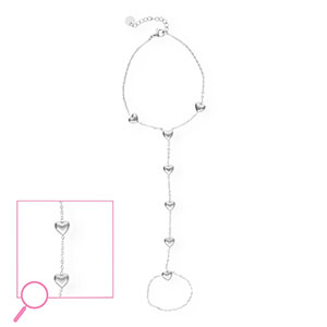 Stainless Steel - Rostfrei Stahl Handketten Hearts Silver