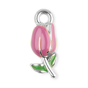 Anh&auml;nger aus Stainless Steel - Rostfreiem Stahl Tulip Silver-purple-green