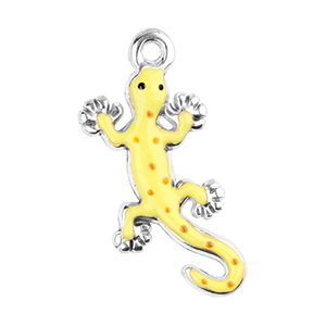Anh&auml;nger aus Stainless Steel - Rostfreiem Stahl Salamander Silver-yellow-red
