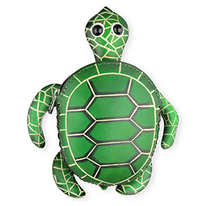 Lederen Geldb&ouml;rse Turtle Green-sand beige-black-white