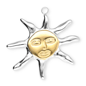 Anh&auml;nger aus Stainless Steel - Rostfreiem Stahl Sun Silver-gold