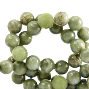 Naturstein Perlen Seraphinit 8mm Olive green