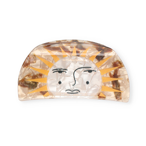 Haarschmuck Haarklemme Sun with face Pearl shine brown-pearl shine white-ochre