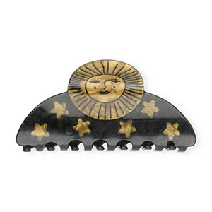 Haarschmuck Haarklemme Sun with stars Pearl shine black-pearl shine gold