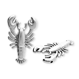 Anh&auml;nger Metall DQ&reg; Lobster Antiek zilver (nikkelvrij)