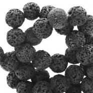 Naturstein Perlen 8mm matt Lava anthracite grey