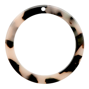 Anh&auml;nger Resin rund 35mm Creme-black