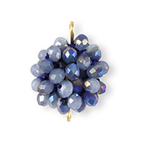 Facetten Perlen Anh&auml;nger Zwischenst&uuml;ck 16mm Seaport blue