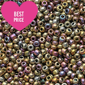 Rocailles Perlen Glas 12/0 (2mm) Metallic shine multicolor galaxy