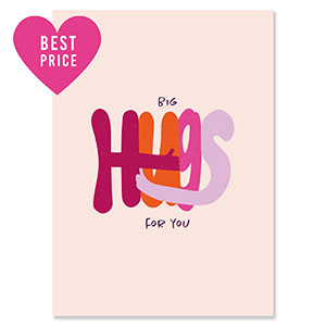 BY31&reg; Karten f&uuml;r Schmuck "Big hugs for you" Light pink-magenta pink-orange-lilac purple