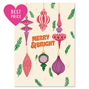 BY31&reg; Karten f&uuml;r Schmuck "Merry & Bright" Off white-pink-purple-dark green