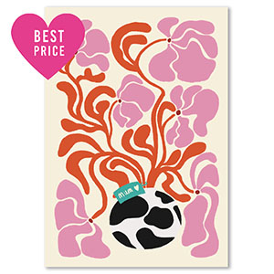 BY31&reg; Karten f&uuml;r Schmuck Flowers Off white-red-pink-black