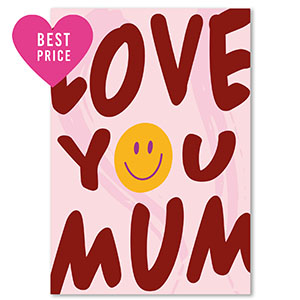 BY31&reg; Karten f&uuml;r Schmuck "Love you mum" Burgundy red-pink-yellow-lilac