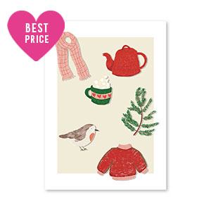 Karten f&uuml;r Schmuck Winter White-red-green