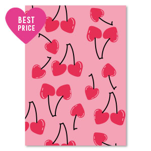 Karten f&uuml;r Schmuck "cherries" Pink