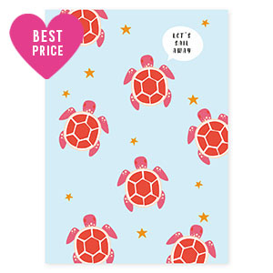 Karten f&uuml;r Schmuck "Let's sail away" Light blue-red