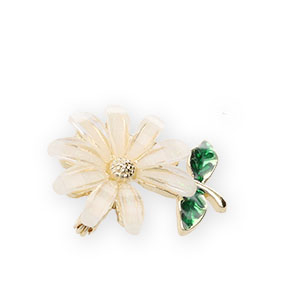Broschen Flower White-green-gold