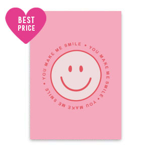 Karten f&uuml;r Schmuck "You make me smile" Pink