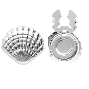 Stainless Steel - Rostfrei Stahl Knopfabdeckung Shell Silver