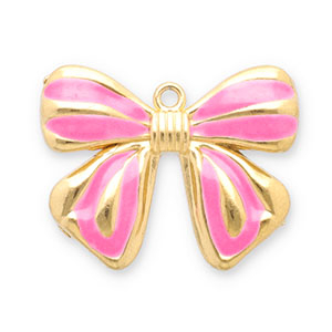 Anh&auml;nger aus Stainless Steel - Rostfreiem Stahl Bow Gold-pink