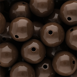 20 mm DQ Perlen aus Acryl shiny Cappuccino brown 19-1220 TCX