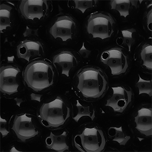 12 mm DQ Perlen aus Acryl shiny Black