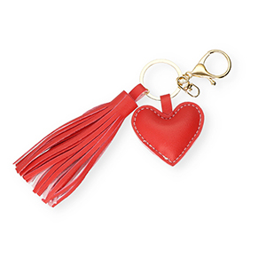 Schl&uuml;sselanh&auml;nger Heart with Tassel Red-gold