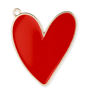 Anh&auml;nger Metall Heart Gold-red