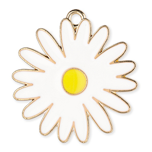 Anh&auml;nger Metall Daisy Gold-white-yellow