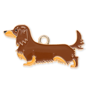 Anh&auml;nger Metall Dachshund Gold-brown