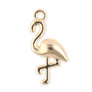 Anh&auml;nger Metall Flamingo Gold