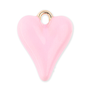 Anh&auml;nger Metall Heart Gold-light pink