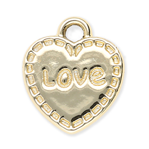 Anh&auml;nger Metall Heart "Love" Gold