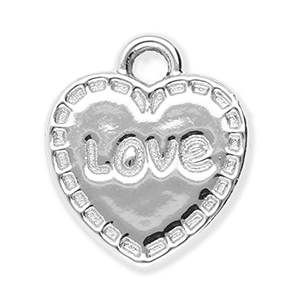 Anh&auml;nger Metall Heart "Love" Silver
