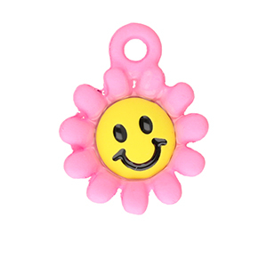 Anh&auml;nger Metall Flower Pink-yellow