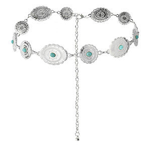 H&uuml;ftketten Bohemian Silver-turquoise