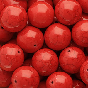 Keramik Perlen 20&nbsp;mm Red