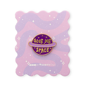 BY31&reg; Zierkarte mit Anstecker "Give me space" Multicolour purple-yellow-gold