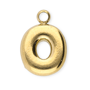Anh&auml;nger aus Stainless Steel - Rostfreiem StahlBuchstaben O Gold