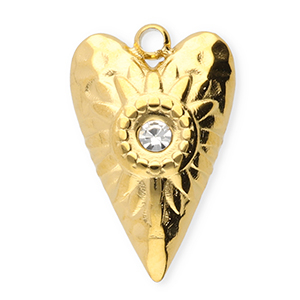 Anh&auml;nger aus Stainless Steel - Rostfreiem Stahl Heart Gold-transparent