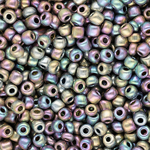 Rocailles Perlen Glas 6/0 (4 mm) Metallic shine multicolour galaxy