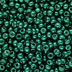 Rocailles Perlen Glas 6/0 (4 mm) Metallic shine teal green