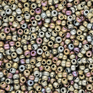 Rocailles Perlen Glas 8/0 (3 mm) Metallic shine multicolour galaxy