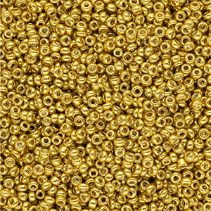 Rocailles Perlen Glas 12/0 (2 mm) Metallic shine yellow gold