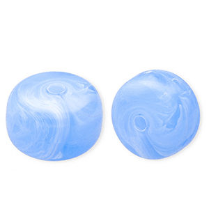 Perlen aus Acryl Disc Light blue-marble