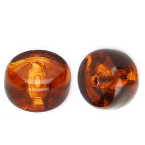 Perlen aus Acryl Disc Amber brown-marble