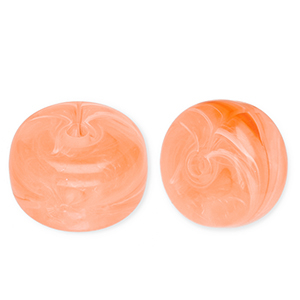 Perlen aus Acryl Disc Peachy orange-marble